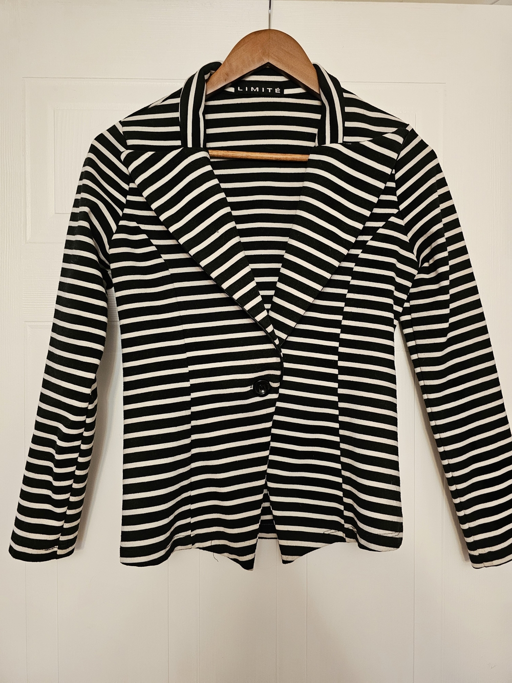 The Limited Black & White Striped Blazer
